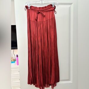 Ulla Johnson Red Pleated Skirt